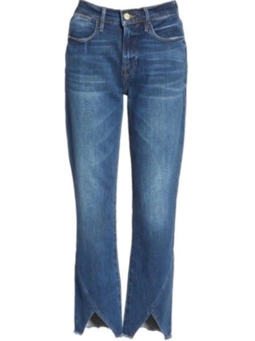FRAME DENIM Le High Straight Jeans Asymetric Hem in Kingsway Size 31